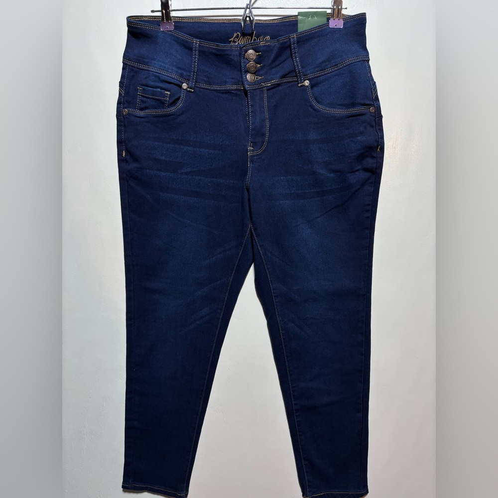 BAMBOO Dark Blue Skinny Jeans